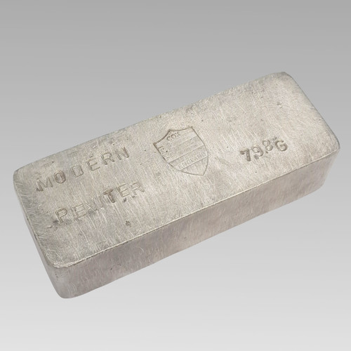 Vintage modern pewter ingot - pewter,